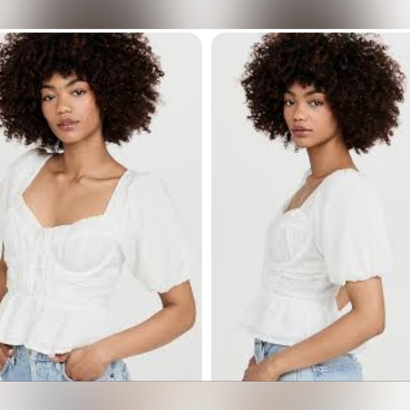 ASTR THE LABEL | FREE PEOPLE | REVOLVE CLAIRMONT PUSHUP TOP PUFF SLEEVE WOMENS - Picture 8 of 8